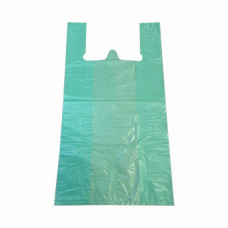 Bags with handles 35+16x64cm 25my, green HDPE