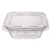 Rectangular container 170ml 145*120*30mm with hermetic lid and safety lock, transparent RPET