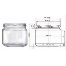 Stikla burka 0,330 L ar vītni 82 mm