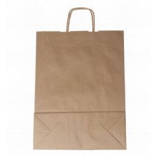 Paper bag 240x110x310mm, brown with twisted handle