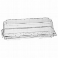 Rectangular container  228*115*70mm hinged lid, transparent RPET