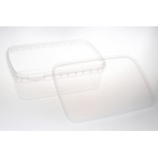 Plastic container with a lid for storage rectangle 3pcs*1000ml