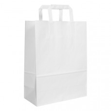 Paper bag 320x220x280mm, white, flat handle