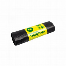 Garbage bags with drawstring 35L, 520x620mm, 30my black LDPE