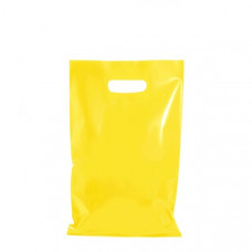 Bags with cutted handle 38x45+5 cm, yellow LDPE