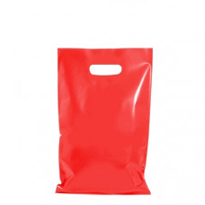 Maisiņš ar izcirstu rokturi 38x45+5 cm, sarkans LDPE 50my