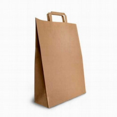 Paper bag 260x160x295mm, brown, flat handle