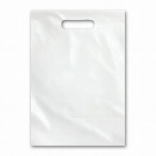 Bags with cutted handle 30x35+5cm, transparent LDPE