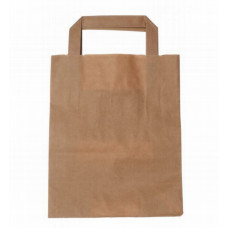 Paper bag 180x110x300mm, brown, flat handle