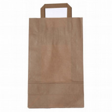Paper bag  220x110x300mm, brown, flat handle