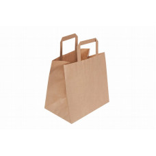Paper bag 320+220x245mm, brown, flat handle