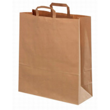 Paper bag 180x80x260mm, brown, flat handle