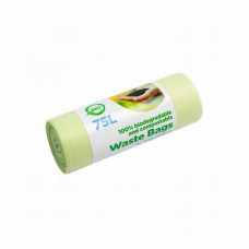 Biodegradable garbage bags 75L, 650x900mm, 20my light green