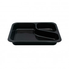PP microwave container 227x178x50mm 2-compartment COLT, black