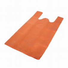 Bags with handles 35+16x64cm 25my, Orange HDPE