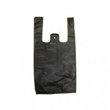 Bags with handles 30+15x55cm 15my, black HDPE
