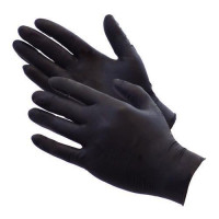 Рабочие перчатки, нитрил, без пудры, чёрные, размер XXL