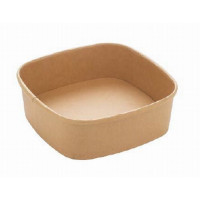 Paper bowls 750ml 170*170*44mm, square, brown kraft