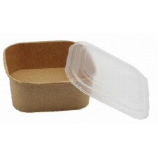 Lid for paper bowl 170*170*12mm, square, transparent  PET