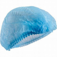 PP disposable hat, corrugated blue