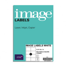 Image Labels, A4, 105x74 mm, 8 gab/loksnē, baltas, kvadrātveida stūri, 100 loksnes pakā