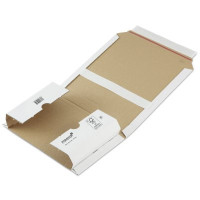 Corrugated cardboard box for sending books and booklets by post 217x155x10-50mm, white, 1.20-B-31