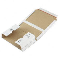 Corrugated cardboard box for sending books and booklets by post 217x155x10-50mm, white, 1.20-B-31