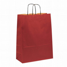 Paper bag 240x110x310mm, 100gsm red, with twisted handle