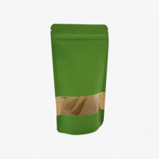 Doypack maisiņi 110x65x185mm/ 250ml,Pap50g/CPP/Pe60,+ZIP zaļi