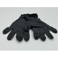 Darba cimdi, nitrila, bez pūdera, melni, izmērs XL ar punktojumu