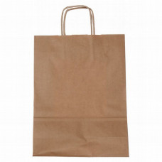 Papīra maiss 180x80x210mm, brūns ar vīto rokturi