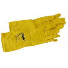 Gloves, yellow rubber, size S