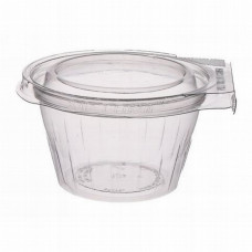 Round container 250ml 114*65mm with hermetic lid and safety lock, transparent RPET