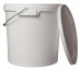 Round bucket 20 L white with lid, PP