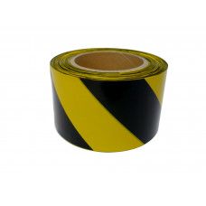 Warning tape yellow/black 75mmx 250m