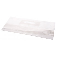 Bags with cutted handle 38 x 45 + 5mm, transparent  LDPE