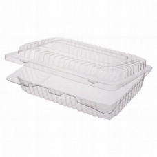 Rectangular container  200*148*50mm hinged lid, transparent RPET