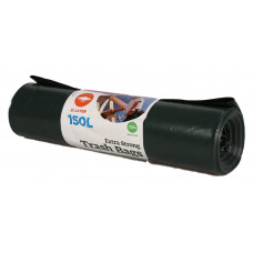 Trash bags 150L, 750x1150mm 60my, double-layer, black LDPE
