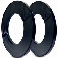 Steel packaging strap 16mm x 050mm, 25kg roll, black, 1-row lacquered