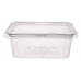 Rectangular container 1000ml 185*140*70mm with hermetic lid and safety lock, transparent RPET