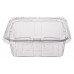 Rectangular container 1000ml 185*140*70mm with hermetic lid and safety lock, transparent RPET