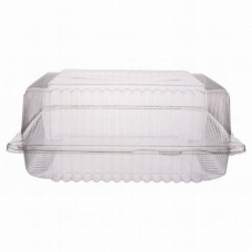 Rectangular container 240*230*100mm hinged lid, transparent PET