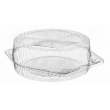 Round container 155*155*60mm hinged lid, transparent PET