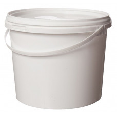 Round bucket 5 L white with lid, PP