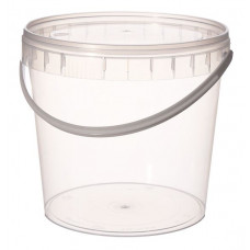 Round bucket 1.5L transparent with lid, PP