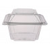 Rectangular container  500ml 133*128*86mm hinged lid, transparent RPET
