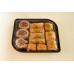 Sushi container 210*180*42mm black with transparent lid, RPET