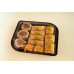 Sushi container 210*180*42mm black with transparent lid, RPET