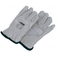 Gloves, smooth pigskin, white, size 9