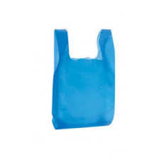 Bags with handles 35+16x64cm 25my, blue HDPE 